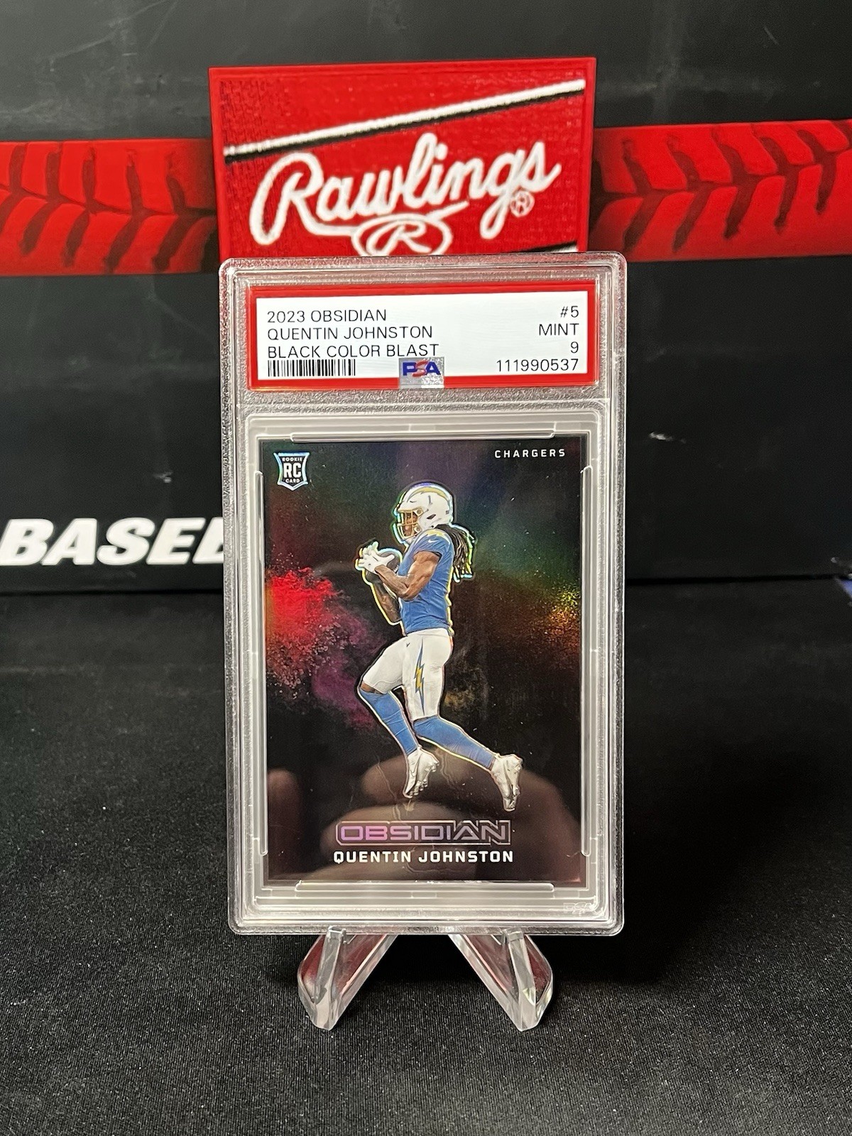 2023 Panini Obsidian Quentin Johnston Black Color Blast PSA 9 #5 RC Rookie