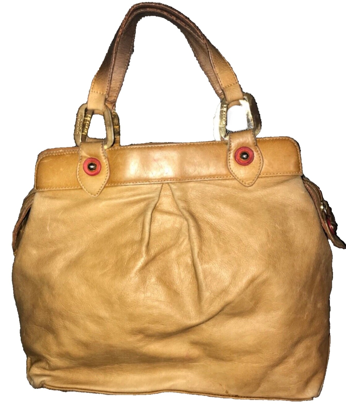 Braccialini Large Brown/ Multicolor Patchwork Lea… - image 5