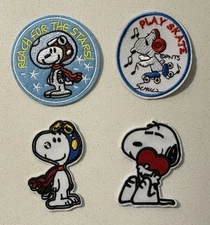 (Set Of 4)  Peanuts Snoopy Embroidered Patches *Iron on or Sew on