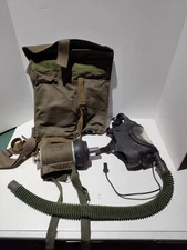 Vietnam Era US Army M25A1 Tanker  Gas Mask, Hose,Filter, hood mask, Bag