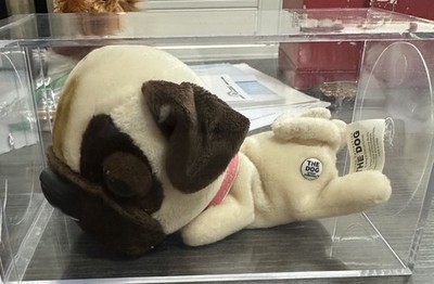 Vintage The Dog Artlist Collection PUG Plush Toy In Plastic Hard Case