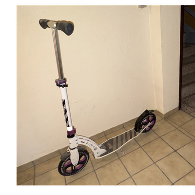 Hudora Big Wheel Cityroller 205 mm weiß/lila/schwarz klappbar Hartplastikreifen