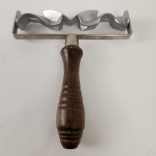 Vintage Monopol Germany Cookie Roller AURO Metal & Wood Pastry Kitchen Utensil