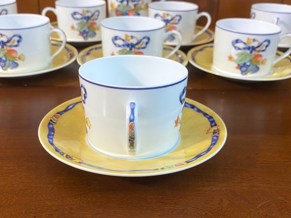 Bernardaud Limoges “Borghese” Porcelain Coffee Set – 9 Cups