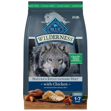 Blue Buffalo Wilderness Adult High-Protein Grain-Free Chicken Dry Dog Food -24lb