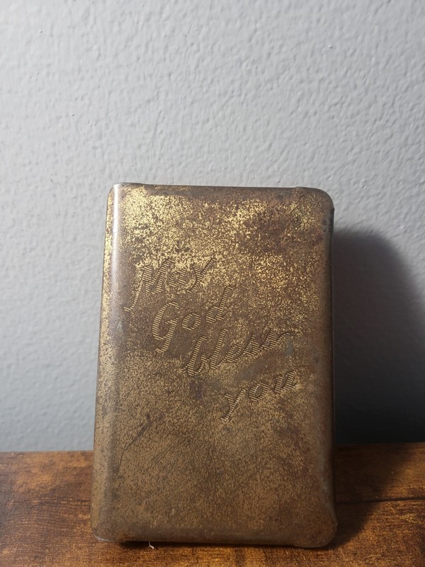 WW2 WWII Military Army USGI Heart Shield Religious Bible Metal Cover | Named