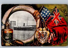 Cartolina Canadian Pacific Railroad piroscafo Athabaska, Owen Sound, Ontario 1912