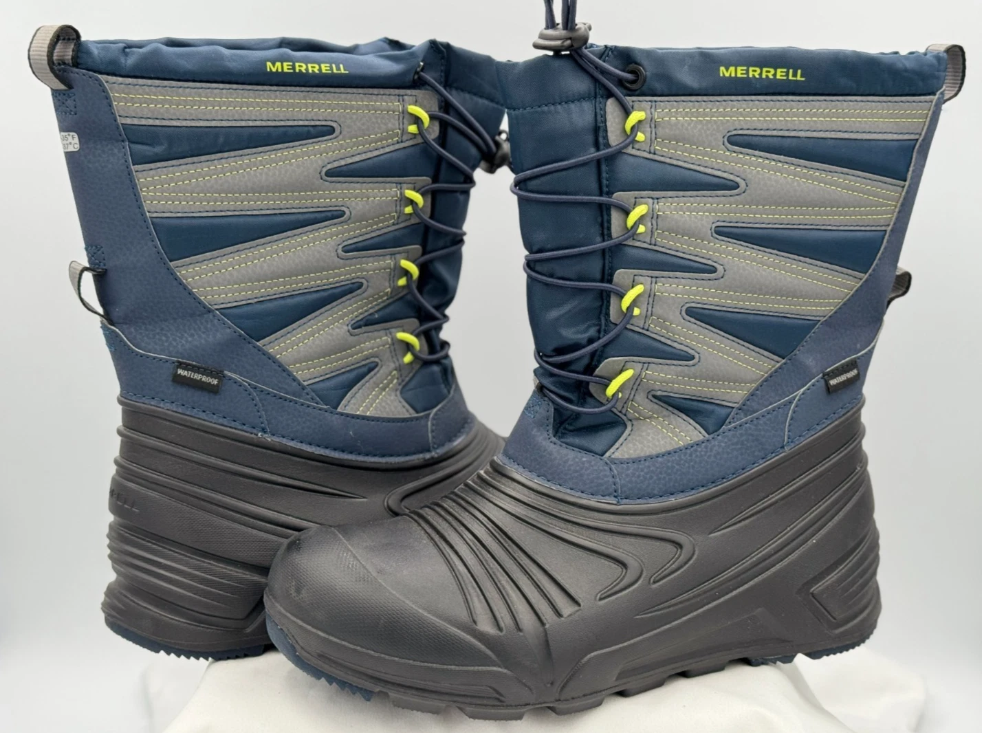 Merrell Men's Size 7 Waterproof 400g Insulated Blue Rubber & Textile Snow Boots