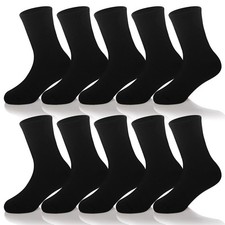 Kids Classics Crew Socks 10 Pairs Child Boy Girls Athletic Cotton Basic Schoo...