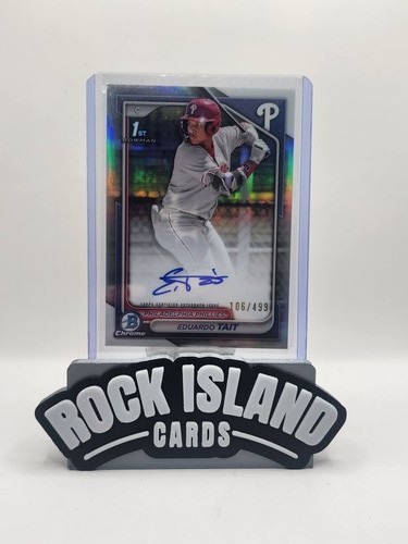 Eduardo Tait 2024 Bowman Chrome Prospect Refractor Autographs Rookie /499