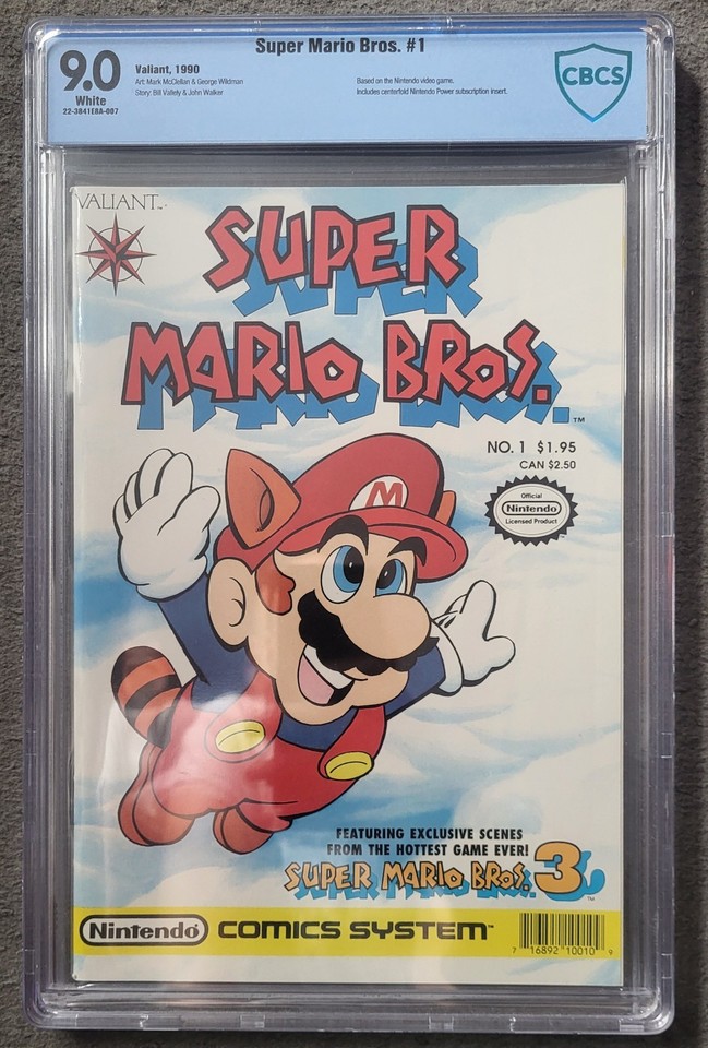 Super Mario Bros #1 CBCS 9.0 White Pages First Print 1990 Valiant Nintendo