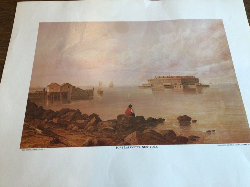 Vtg FORT LAFAYETTE ,NY Print by General  Eastman 20x16”, the Eastman Forts No 2