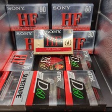 LOT of 11 Assorted TDK Sony Supertape CASSETTE 60/90 Minute Blank Tapes SEALED