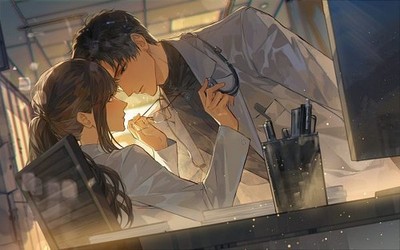 Anime heroine lian yu shen kong li doctor face to Playmat Gaming Mat Desk 9265