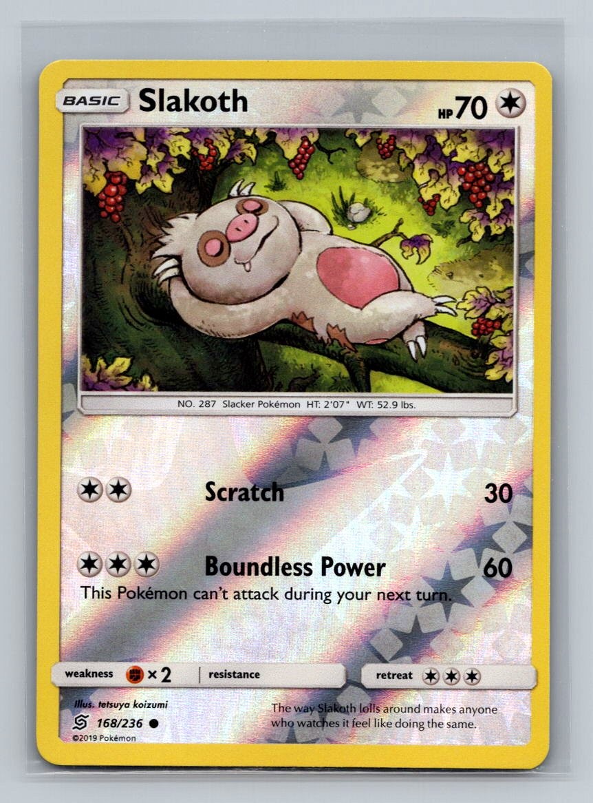 SLAKOTH 168 C UNIFIED MINDS POKEMON REVERSE HOLO NM/M