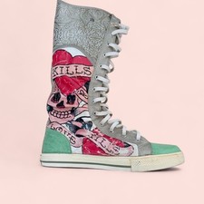 Vintage Ed Hardy high top sneakers US 5