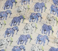 JOHN LEWIS LONDON Bamboo Viscose Happy Elephants Scarf Eyelash Edges 37 X 77 NEW