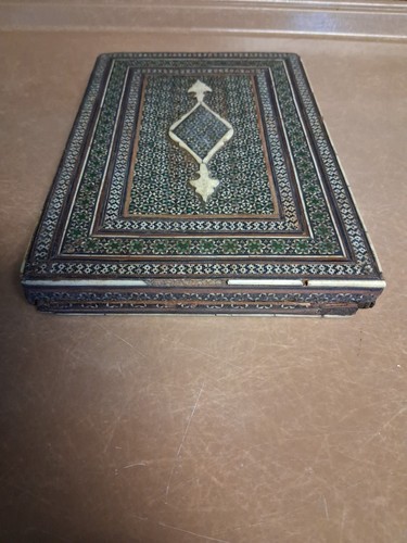 ANTIQUE QAJJAR TRAVELING MIRROR CASE - MICROMOSAIC EARLY 19th CENT - Picture 22 of 23