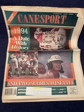 Vintage 1990s University of Miami Hurricanes CANE SPORT Newspaper Ray Lewis ++