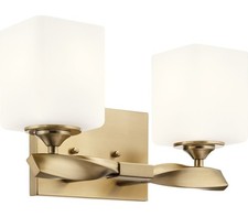 Kichler 55001CPZ Marette Vanity, 2-Light 150 Total Watts, Champagne Bronze