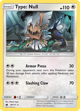 2017 Type: Null 89/111 Rare Crimson Invasion Pokemon Reverse Holo Heavily Played