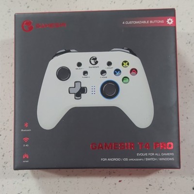 GameSir T4 Pro White Wireless Controller Bluetooth/2.4G/Wired LED Custom Buttons