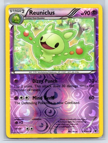 Reuniclus 53/101 Rare Noble Victories Pokemon Reverse Holo Moderately Played