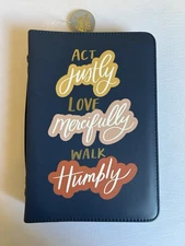 New ACT, LOVE & WALK ZIPPERED BIBLE COVER