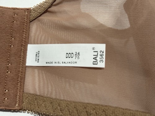 NWT Bali Satin Tracings Minimizer Underwire Bra DF3562 34DDD Brown - Picture 4 of 7