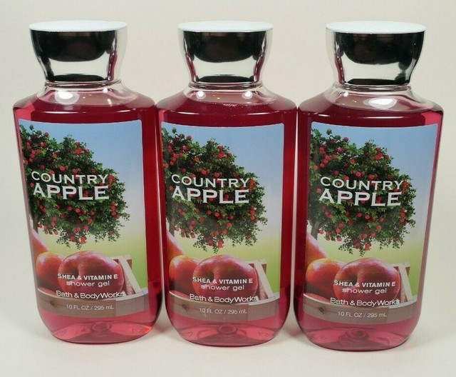 (3) Bath and & Body Works Country Apple Shower Gel 10oz/295ml Each