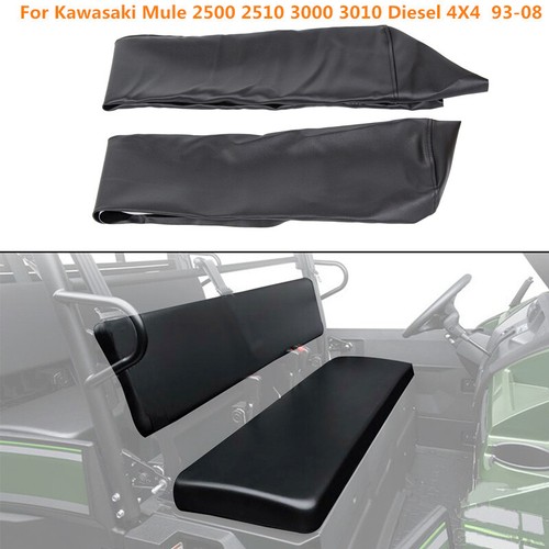 Cubierta de asiento de banco para Kawasaki Mule 2500 2510 3000 3010 UTV diésel 4X4 cubiertas negras - Imagen 3 de 9