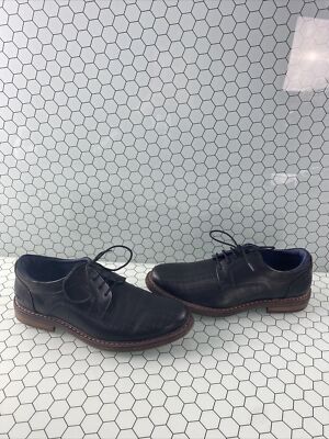 Freeman Black Perforated Synthetic Leather Lace Up Round Toe Oxfords Men s 8 M