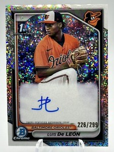 2024 Bowman Chrome Luis De Leon 1st Speckle Auto /299 ORIOLES TOP PROSPECT SSP