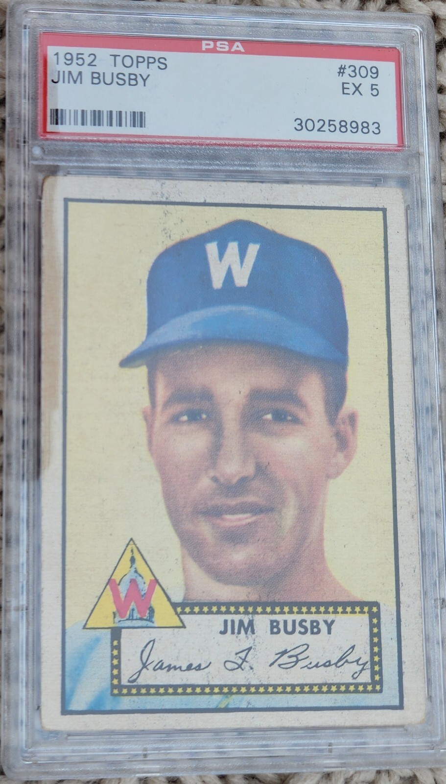 1952 Topps #309 Jim Busby - PSA EX 5