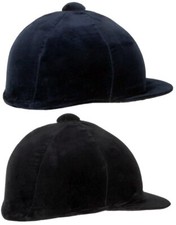 Champion Velvet Hat Cover Peaked Skull Cap Silk for Showing/Dressage Black/Navy