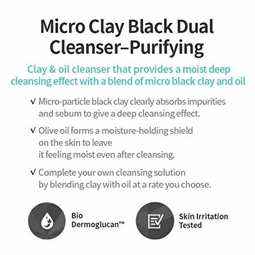 BLACK CLAY Cleanser + Cleansing Oil Micro Clay Olive Oil Bamboo Rose ANTI-AGING - Picture 4 of 9