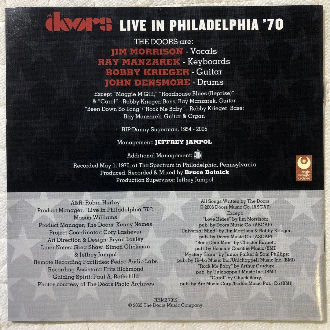 2Cd The Doors Live In Philadelphia '70