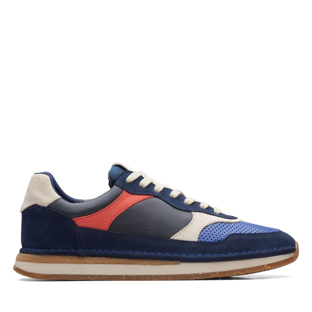 Clarks Mens Craft Run Tor Blue Suede Active Sneakers Shoes
