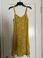NWT Old Navy Cami Fit And Flare Floral Yellow Dress Extra Small XS