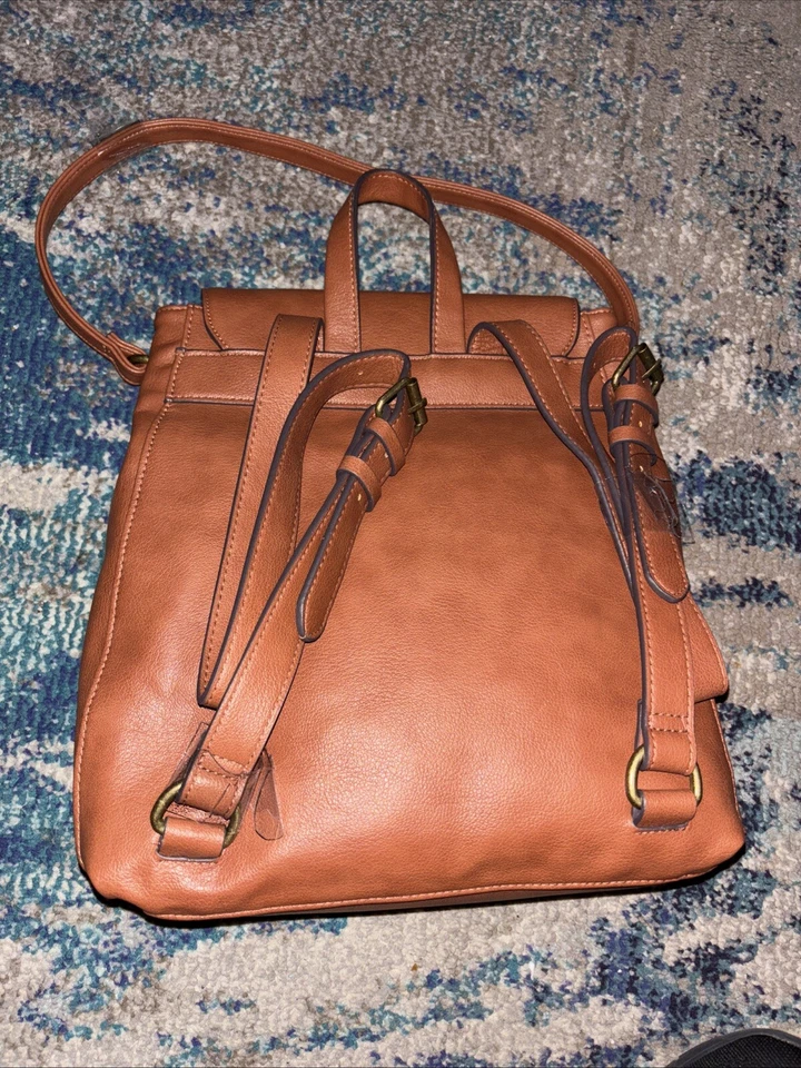 Rosetti Backpack Purse Brown Faux Leather Sling Or Regular Backpack NWT Mfr $89 - Image 2 of 4