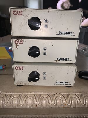 QVS Commercial Data 2-Port Switch Manual Sure Grip Network A/B and I/O LAN 3x