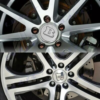 MERCEDES BENZ BRABUS BLACK 4 PCS WHEELS CENTER CAPS AMG 75MM A2204000125.