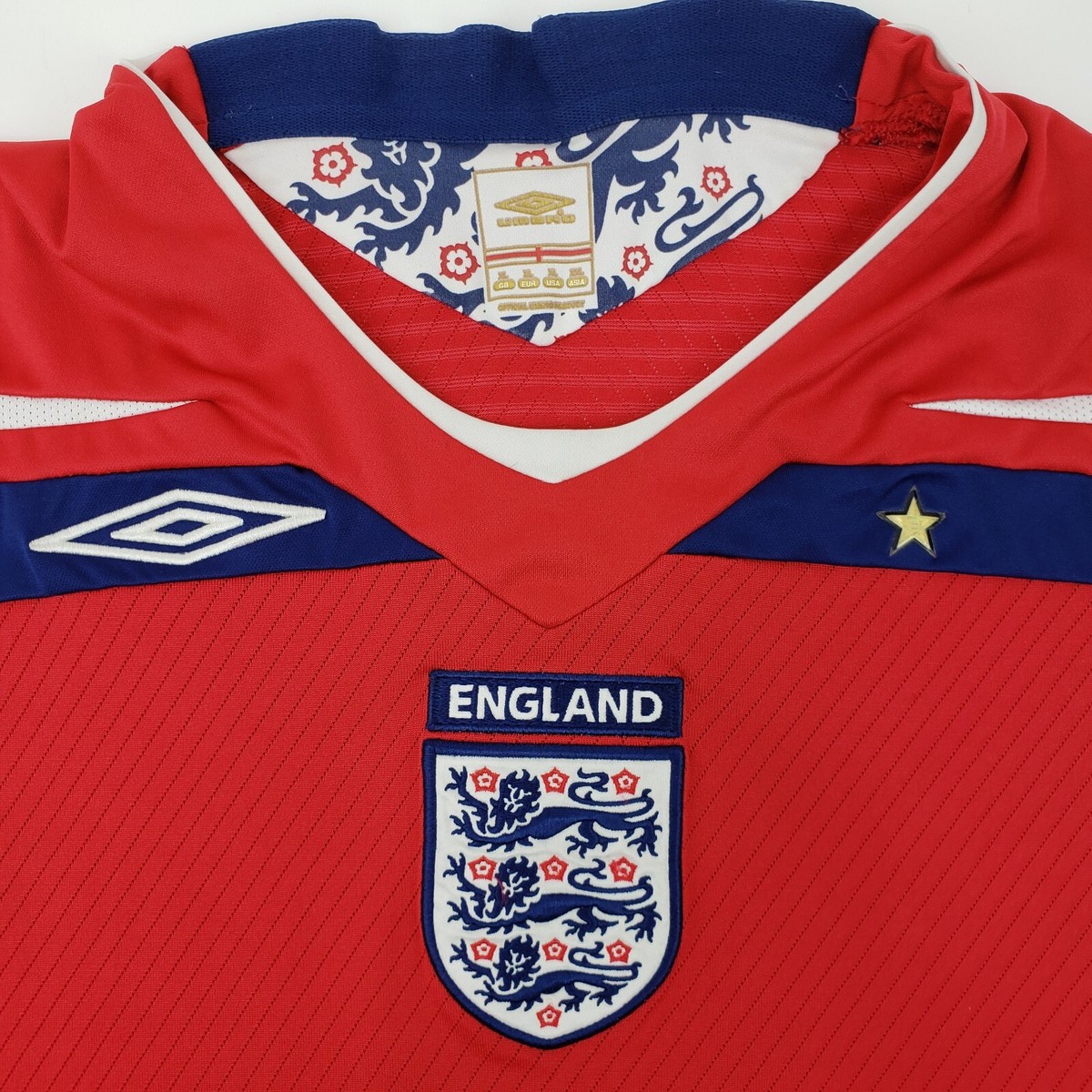 umbro england ユニフォーム　2008 2010 asia xl 2008-2010 Umbro England Three Lions Red Away Jersey Large