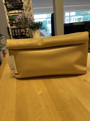 A New Day Ladies Light Beige Magnetic Closure Soft Leather Like Clutch Purse