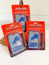 3 Detroit Lions Travel Bag Tags Luggage Suitcase Business Card ID Tags NFL Set