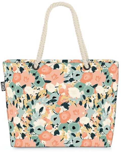 Abstraktes Blumenmuster Blumen Design Beach Bag Retro Floral Design Muster Blum-image