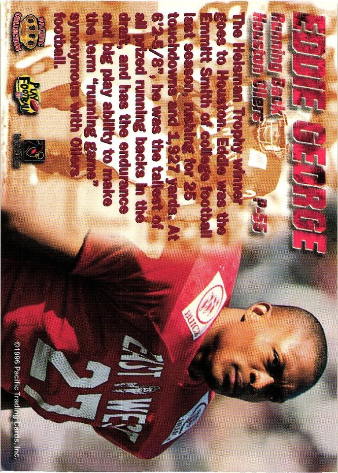1996 Pacific Dynagon #55 Eddie George RC - Image 2 of 2