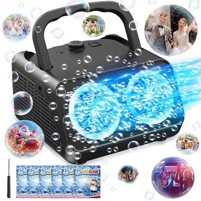 Bubble Machine,Upgraded Automatic Bubble Blower,Portable Bubbles Maker with 2