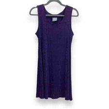 Vintage 90s Rabbit Designs Dress Womens Purple 10P Slinky Jersey Knee Length