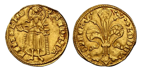 HUNGARY. Ludwig I 1342-1382 (ND) AV Goldgulden. NGC MS63. Fr.-3; Rethy-62.